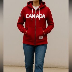 #6 - Hudson’s Bay Co. - Red Zip-up Jacket - EUC